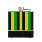 Jamaicaanse vlag gekleurde strepen Naam toevoegen Heupfles (Achterkant)