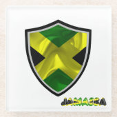 Jamaicaanse vlag glazen onderzetter (Voorkant)