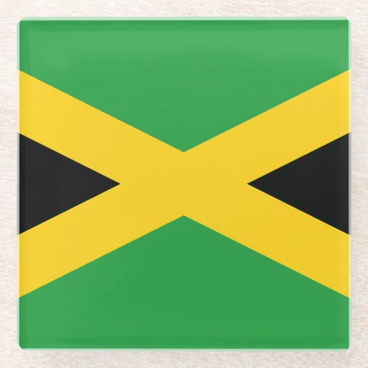 Jamaicaanse vlag glazen onderzetter (Voorkant)