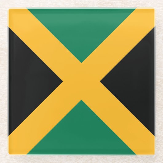 Jamaicaanse vlag glazen onderzetter (Voorkant)