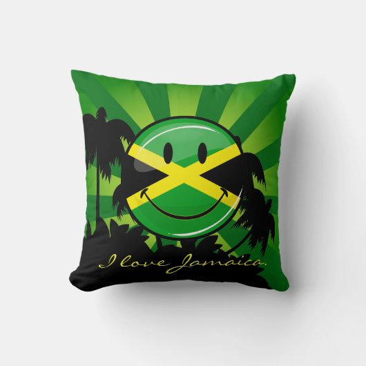 Jamaicaanse vlag glimlachen kussen (Voorkant)