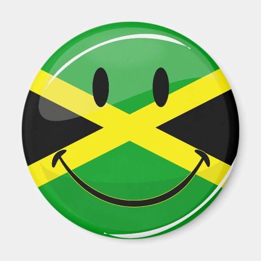 Jamaicaanse vlag glimlachen magneet (Voorkant)