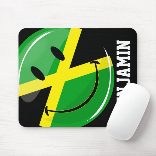 Jamaicaanse vlag glimlachen muismat (Met muis)