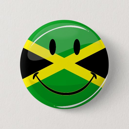 Jamaicaanse vlag glimlachen ronde button 5,7 cm (Voorkant)