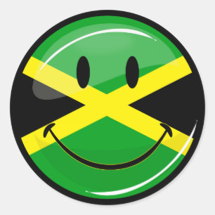 Jamaicaanse vlag glimlachen ronde sticker