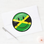 Jamaicaanse vlag glimlachen ronde sticker (Envelop)