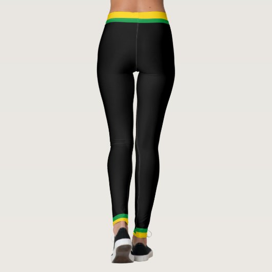 Jamaicaanse vlag Groen goud en zwarte Jamaica-poor Leggings (Achterkant)