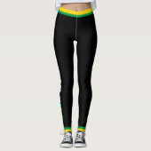 Jamaicaanse vlag Groen goud en zwarte Jamaica-poor Leggings (Voorkant)