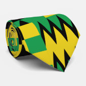 Jamaicaanse vlag heldere geometrische patronen stropdas (Opgerold)