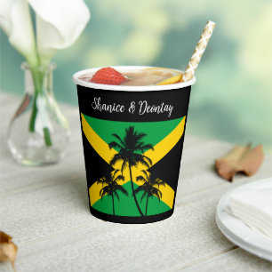Jamaicaanse Vlag Huwelijksgelukwensen Papieren Bekers