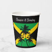 Jamaicaanse Vlag Huwelijksgelukwensen Papieren Bekers (Voorkant)