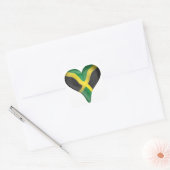 Jamaicaanse vlag in een hart vierkante sticker (Envelop)