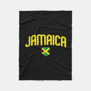 Jamaicaanse Vlag Jamaicaanse Retro Sportieve Terug Fleece Deken