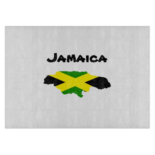 Jamaicaanse vlag kaart gestempeld snijplank (Voorkant)