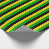 Jamaicaanse vlag kleuren gestreept cadeaupapier (Hoek)
