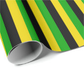Jamaicaanse vlag kleuren gestreept cadeaupapier (Rol Hoek)