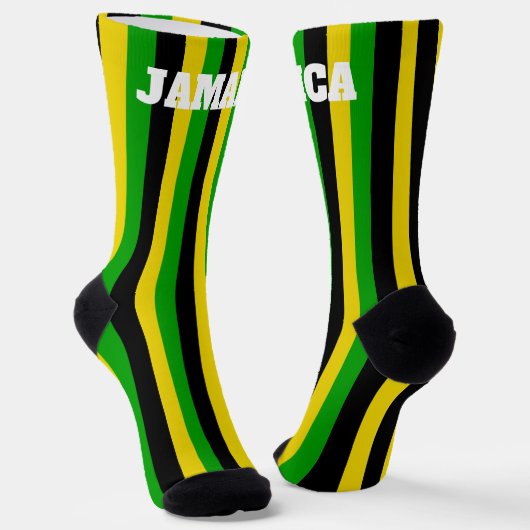 Jamaicaanse vlag kleuren gestreept sokken (Gebogen)