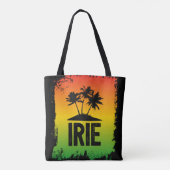 Jamaicaanse vlag kleuren Irie Tropical Rasta groet Tote Bag (Achterkant)