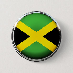 Jamaicaanse vlag kleuren ronde button 5,7 cm