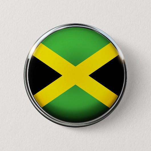 Jamaicaanse vlag kleuren ronde button 5,7 cm (Voorkant)