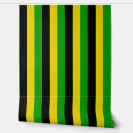 Jamaicaanse vlag kleuren vet gestreept patroon behang