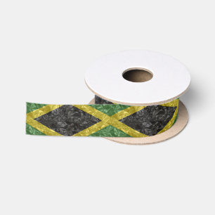 Jamaicaanse vlag - Kreukelen Satijnen Lint