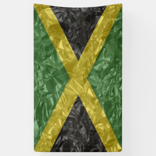 Jamaicaanse vlag - Kreukelen Spandoek (Verticaal)