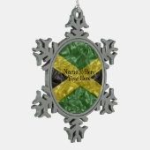 Jamaicaanse vlag - Kreukelen Tin Sneeuwvlok Ornament (Links)