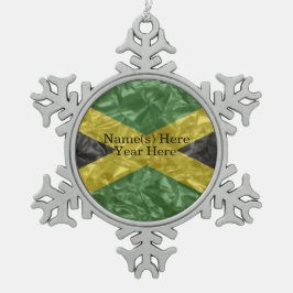 Jamaicaanse vlag - Kreukelen Tin Sneeuwvlok Ornament