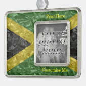 Jamaicaanse vlag - Kreukelen Verzilverd Omlijst Ornament (Links)