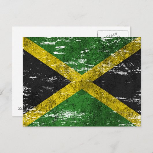 Jamaicaanse vlag met een zwoegde en slechtste vlag briefkaart (Voorkant / Achterkant)