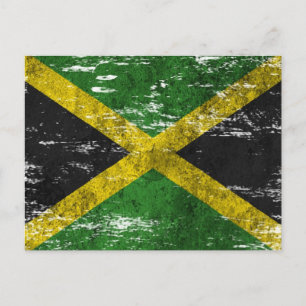 Jamaicaanse vlag met een zwoegde en slechtste vlag briefkaart