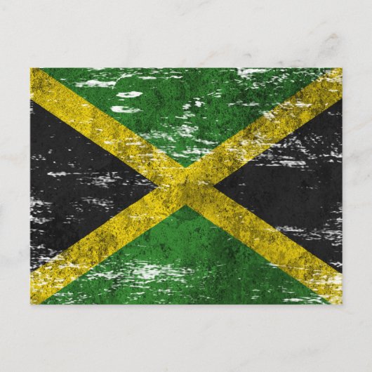 Jamaicaanse vlag met een zwoegde en slechtste vlag briefkaart (Voorkant)