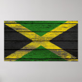Jamaicaanse vlag met ruw houtachtig effect poster (Voorkant)