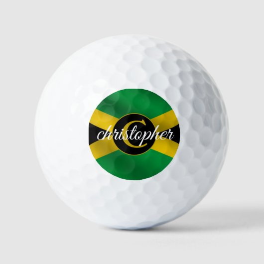 Jamaicaanse vlag Monogram Golfballen (Voorkant)