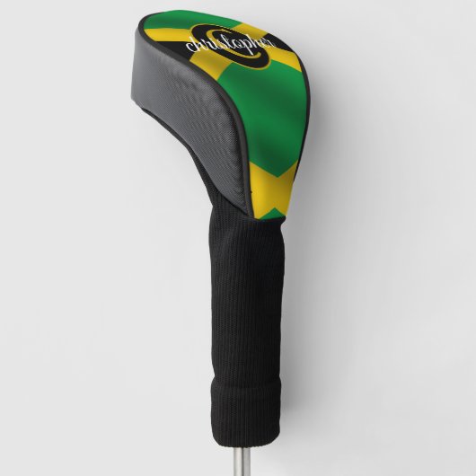 Jamaicaanse vlag Monogram Golfheadcover (Schuin)