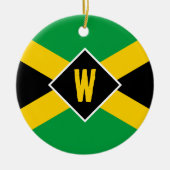 Jamaicaanse Vlag Monogram Kerstmis Keramisch Ornament (Voorkant)