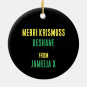Jamaicaanse Vlag Monogram Kerstmis Keramisch Ornament (Achterkant)
