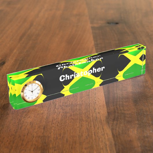 Jamaicaanse vlag naambordje (Zijkant)