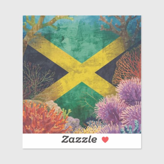 Jamaicaanse vlag onder water sticker (Vel)