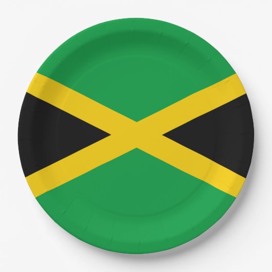 Jamaicaanse vlag papieren bordje (Voorkant)