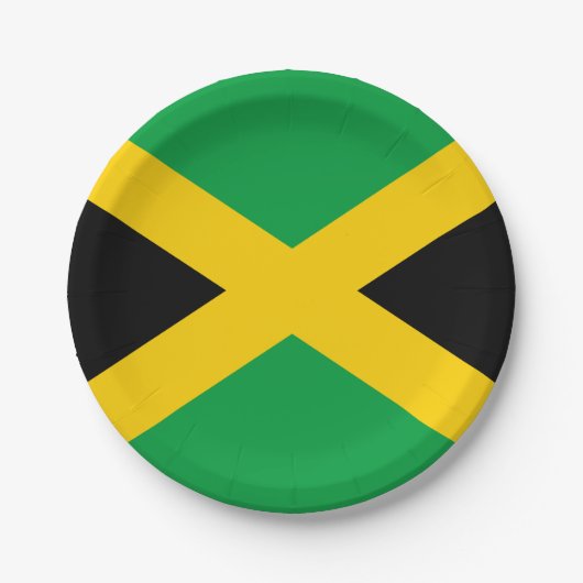 Jamaicaanse vlag papieren bordje (Voorkant)