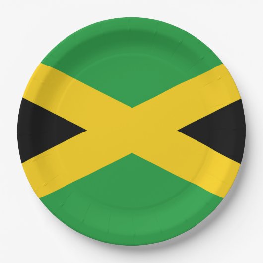 Jamaicaanse vlag papieren bordje (Voorkant)
