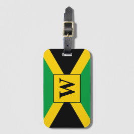 Jamaicaanse Vlag Patroon Monogram Bagagelabel