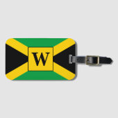 Jamaicaanse Vlag Patroon Monogram Bagagelabel (Voorkant (horizontaal))