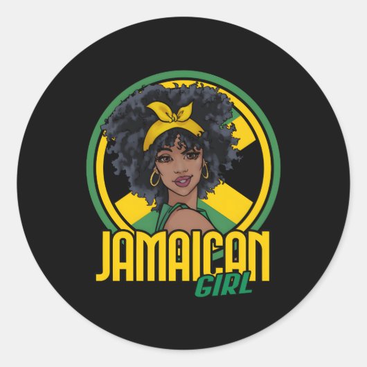 Jamaicaanse vlag ronde sticker (Voorkant)