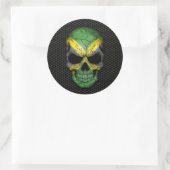 Jamaicaanse Vlag Schedel op Staal Mesh Graphic Ronde Sticker (Tas)