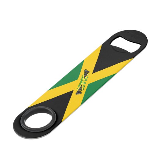 Jamaicaanse vlag speed flessenopener (Achterkant Gekanteld)
