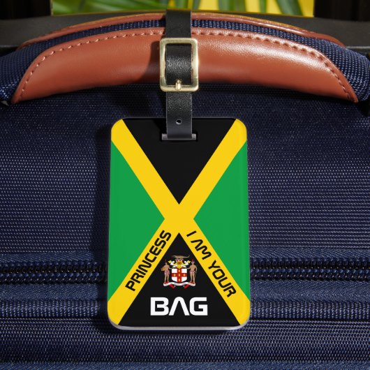 Jamaicaanse Vlag, tas labels, Jamaica / Gepersonal Bagagelabel (Voorkant Insitu 2)