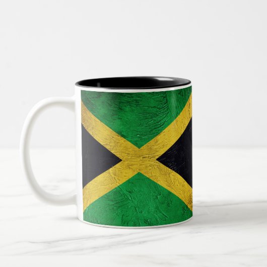 Jamaicaanse vlag tweekleurige koffiemok (Links)